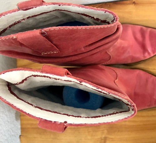 Rampage Rosco Slouchy Leather Cowgirl Pointed Toe Heeled Boots Dusty Red Size 6 - Picture 11 of 19
