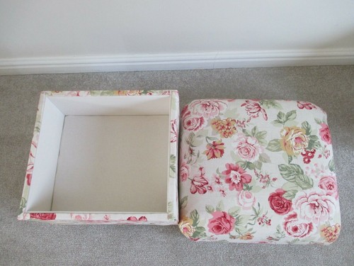 Storage Footstool in Clarke Fabrics Dotty Spot Polka Dots Floral Stars Pink Grey - Picture 37 of 63