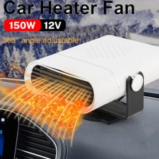 12V Portable Car Heating Heater Cooling Fan Windshield Defroster Demister White