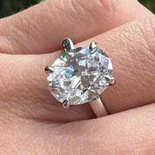 2.50 Ctw Oval Cut Moissanite 4-prong Engagement Ring Solid 14k White Gold Plated