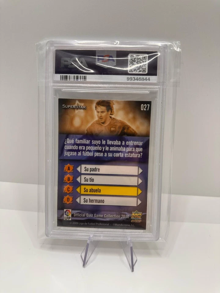 Messi #27 Mundicromo Liga 2010 Quiz Superstar 2009 2010 PSA 5 - Imagen 2 de 2