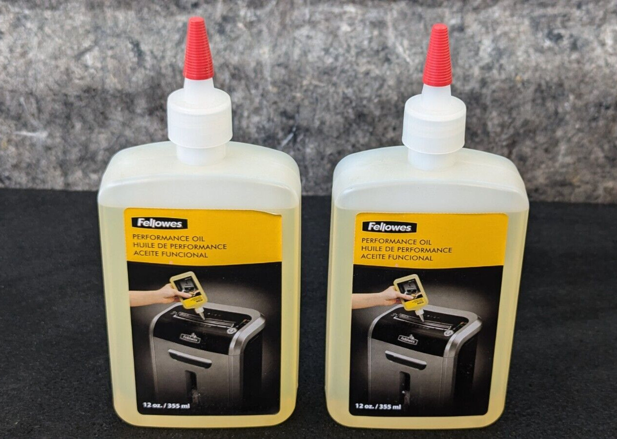 2 x Fellowes Powershred Performance Shredder Oil 12 oz. Exte