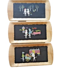 Vintage 1952 The Romance Of Fifi and Pepe Poodles Paris Kentley MCM Tray 2,3,& 4