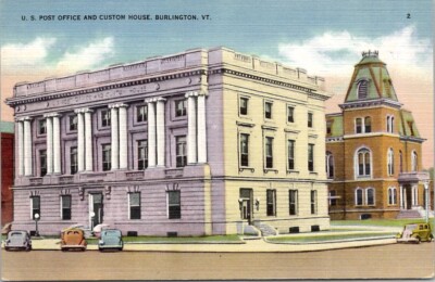 U.S Post Office and Custom House, Burlington, VT Vintage Postcard Wpc2