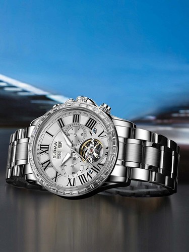 GLENAW Orologio Meccanico di Lusso Uomo - Automatico, Luminoso, Impermeabile - Foto 9 di 14