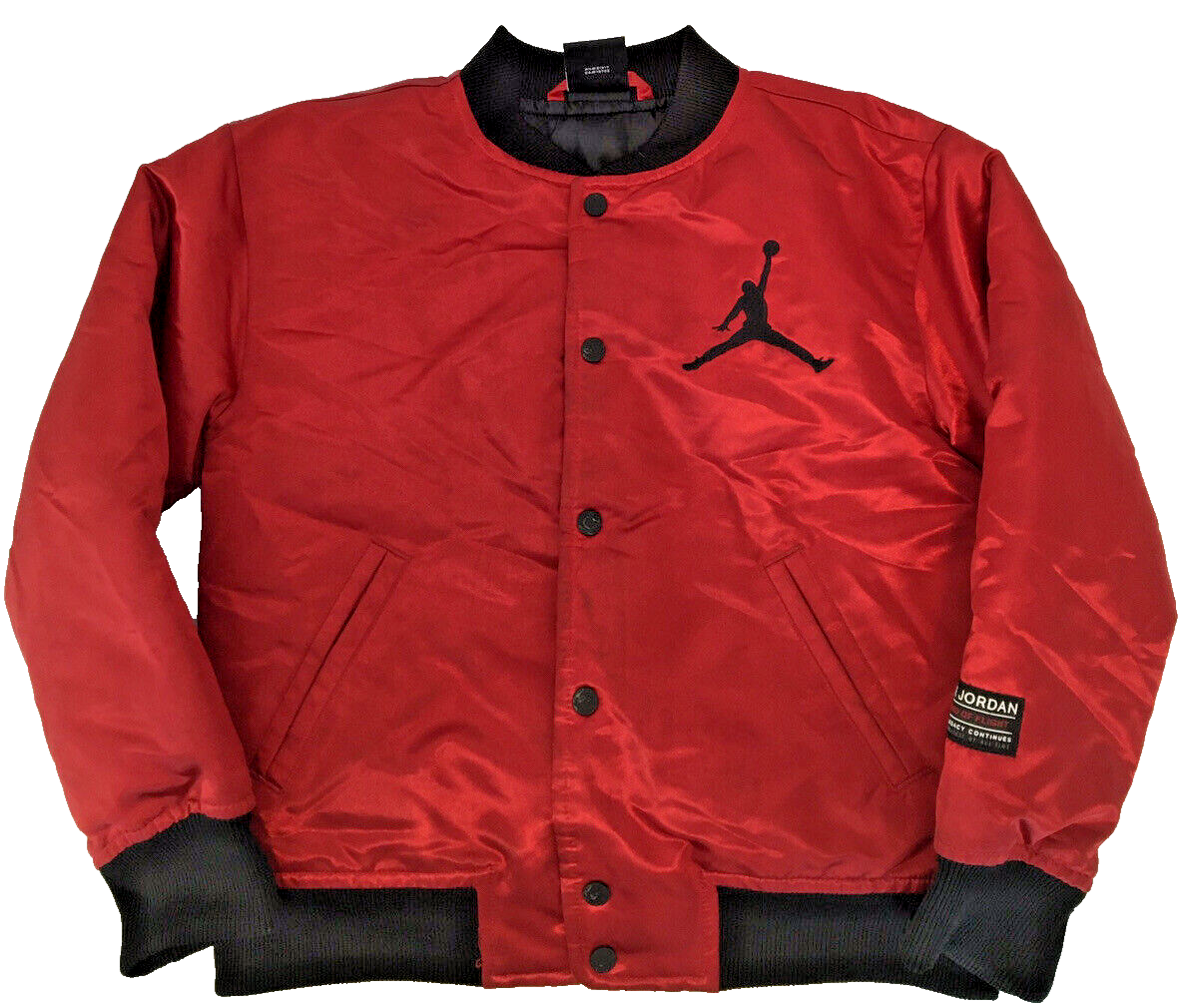 VINTAGE NIKE AIR JORDAN 90s y2k Bred Satin Bomber JACKET 6-7 VINTAGE NIKE AIR JORDAN 90s y2k Bred Satin Bomber JACKET 6-7