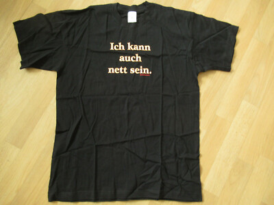 T-Shirt Funshirt ''Ich kann auch nett sein'' Größe M schwarz neu Stedman Classic