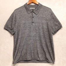 Icebreaker Mens Wool And Linen Blend Polo Shirt Sz.L/Dark Gray Marled/Stretch