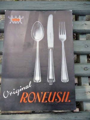 Besteck Reklame Clarfeld Roneusil Original ca 1930 Solingen plakat