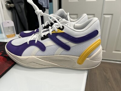 Size 10 - PUMA TRC Blaze Court Low White Spectra Yellow
