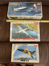 ACADEMY MINICRAFT LOT(3)Grumman TBF-1(1651),Consolidated B-24J(4402),Mig-23(4427
