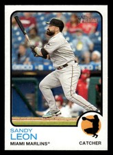 2022 Topps Heritage #654 Sandy Leon Card Miami Marlins