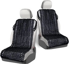 Zone Tech Car Natural Wooden Beaded Seat Cover Massage Cushion Double Strung Zone Tech Car Natural Wooden Beaded Seat Cover Massage Cushion Double Strung