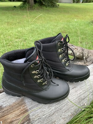 Hunter Boots Mens Size 9M 42EU Black Lace up waterproof Boots | eBay