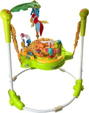 NEW DESIGN Baby Jumperoo Baby Bouncer 360 Chair - Green Rainforest Animal Themed