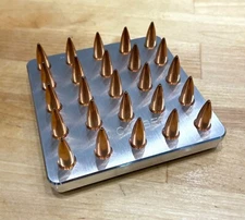 Reloading Bullet Tray, Various Calibers - Billet 6061 Aluminum, Holds 25 USA Mfg