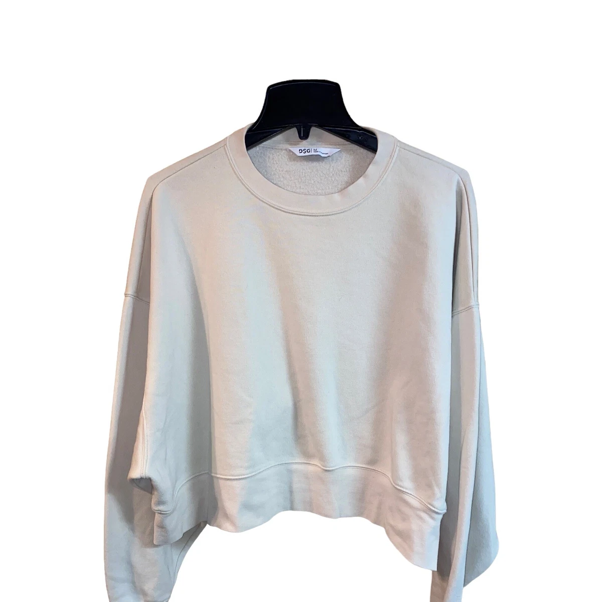 Cropped DSG size M Off White Beige Fleece Pullover WOMENS