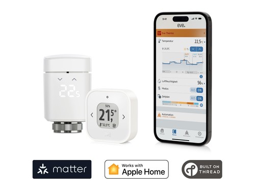 Eve Thermo Raumkomfort-Set für Apple Home: 1 Eve Thermo + 1 Eve Thermo Control - Bild 4 von 5