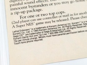 Lethal Enforcers Advertisement Laminated Two-Page Display, Vintage 1993 Sega CD