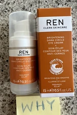 Ren Clean Skincare  Brightening Dark Circle Eye Cream .5oz/15mL FULL SZ SEAL $51