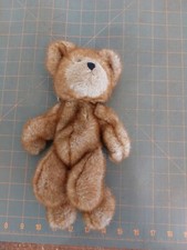 Real Mink Stuffed Brown Teddy Bear Handmade Vintage Very Well kept