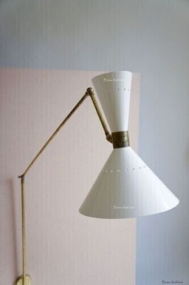 1950 CENTURY WALL LIGHT BRASS LAMP MODERN ITALIAN INDUSTRIAL FIXTURE