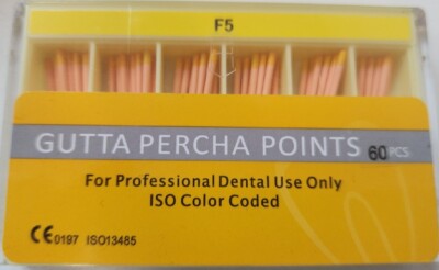 F5 Gutta Percha Points HTM Box of 60 Dental Root Canal