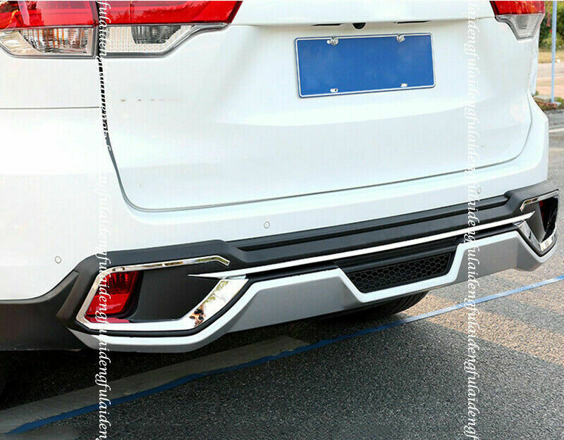 For Toyota Highlander 2017-2019 Silver Rear Bumper Diffuser Spoiler Lip ...