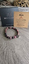 Mooham MOM Handmade Braclet With Jeweled Heart Charm.