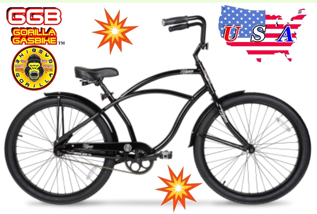 142 るーページ New Hyper 26 Men's Black Beach Cruiser Bike single speed