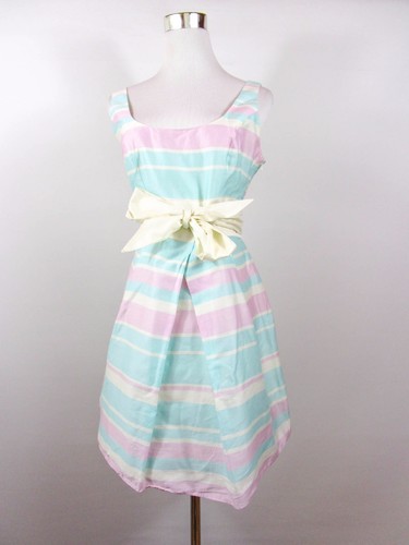 Red Herring DEBENHAMS Dress sz 12 Stripe Skater Party Evening Occasion Boho BB40 - Picture 3 of 12