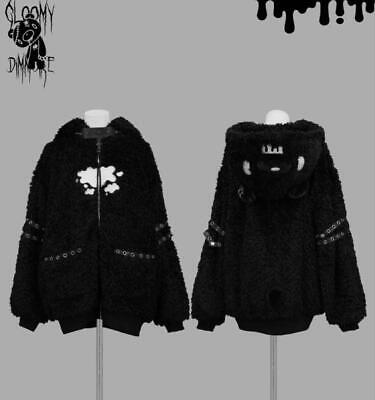 GLOOMY bear x DimMoire Fleece Hoodie Boa Parka black kawaii GLOOMY bear x DimMoire Fleece Hoodie Boa Parka black kawaii