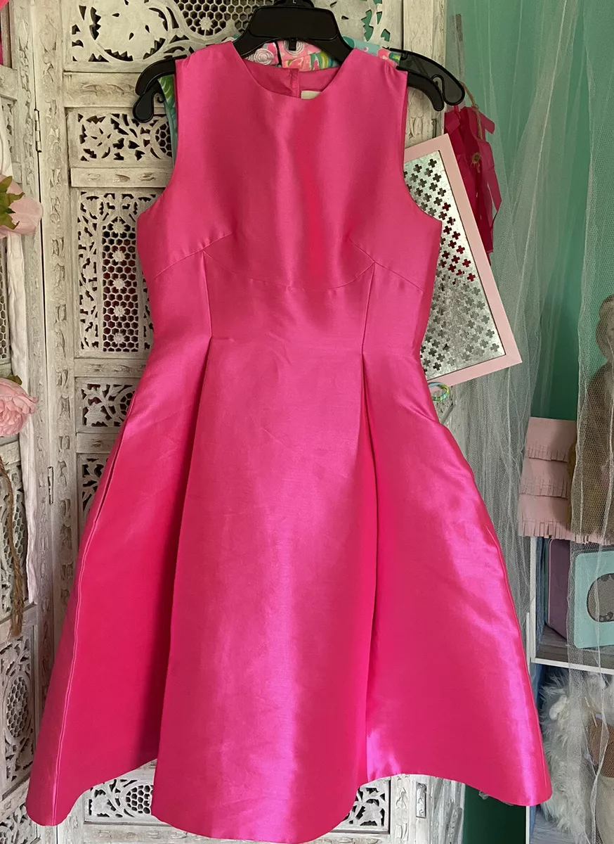 Hot pink flare clearance dress