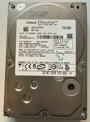 Hitachi Ultrastar HUA721010KLA330 3,5 Zoll SATA Festplatte 1TB 1000 GB 7200 RPM