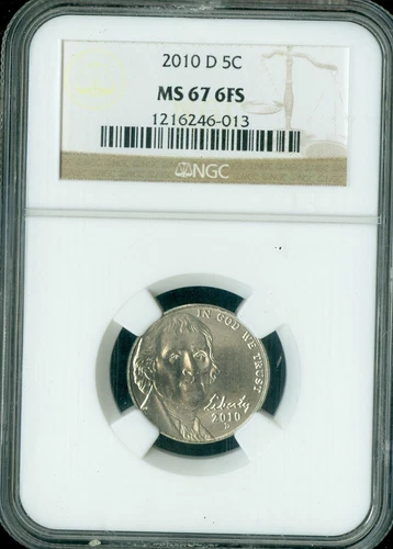 2010 D JEFFERSON NICKEL NGC MS67 6FS PQ MAC FINEST BUSINESS STRIKE MAC SPOTLESS*