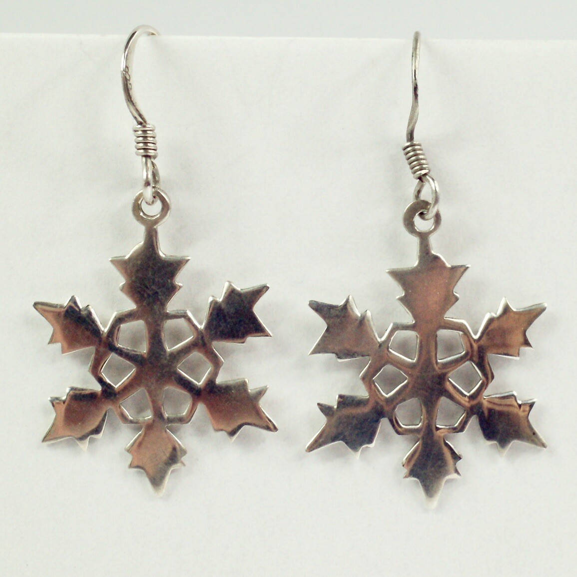 Sterling silver hook drop dangle snowflake winter… - image 2