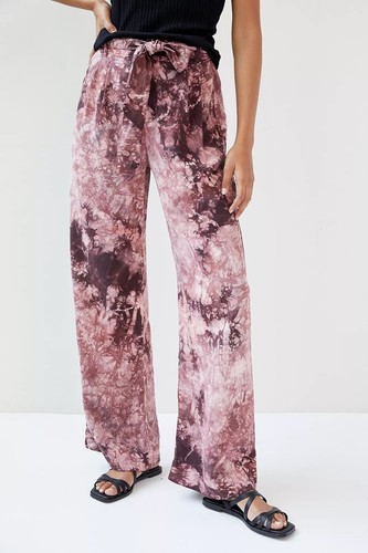 STONE VENICE WIDE-LEG PLEATED PANTS 