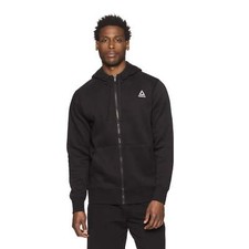 Reebok Men's Black Full-Zip Long Sleeve Hooded Comfort Sweatshirt Hoodie: M
