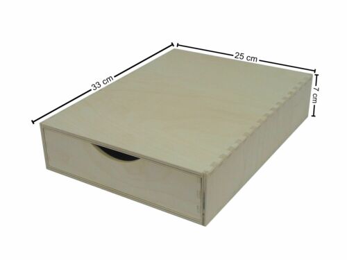 A4 Drawer Storage Box - Wooden Chest with Drawers Decoupage Craft Documents - Picture 3 of 9