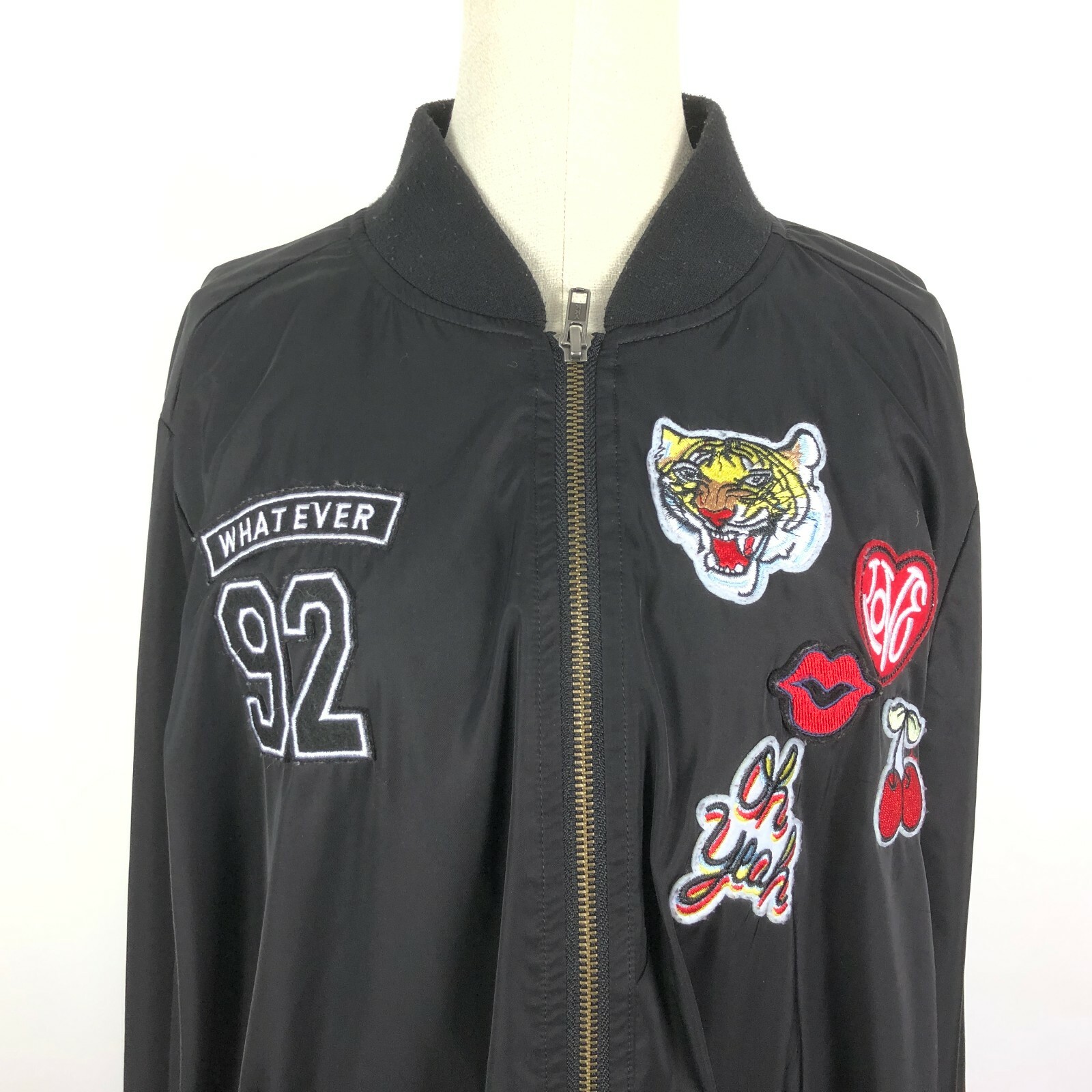 TORRID Patch Jacket Size 1 Black Patch Bomber Jac… - image 1