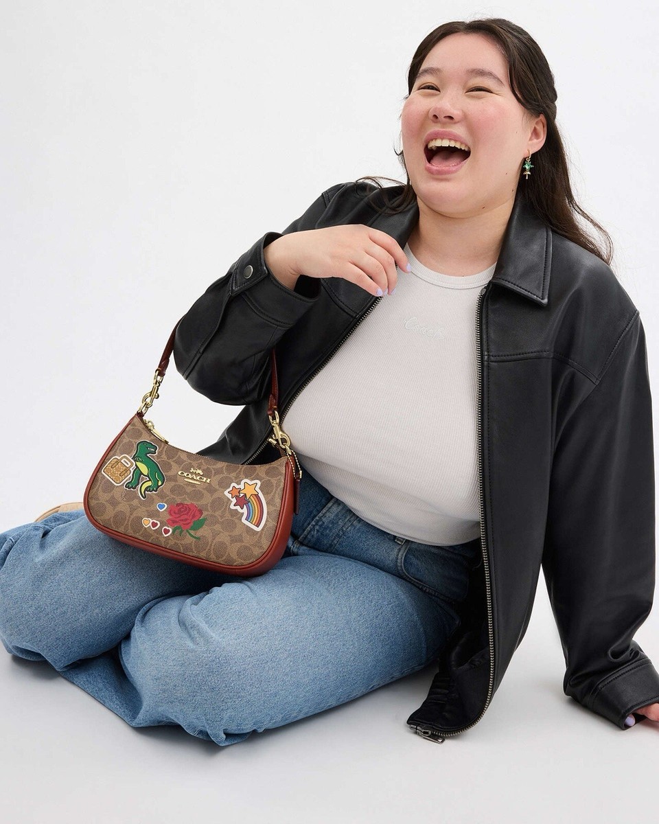 COACH CV939 Teri Shoulder Bag In Signature Canvas & Leather With