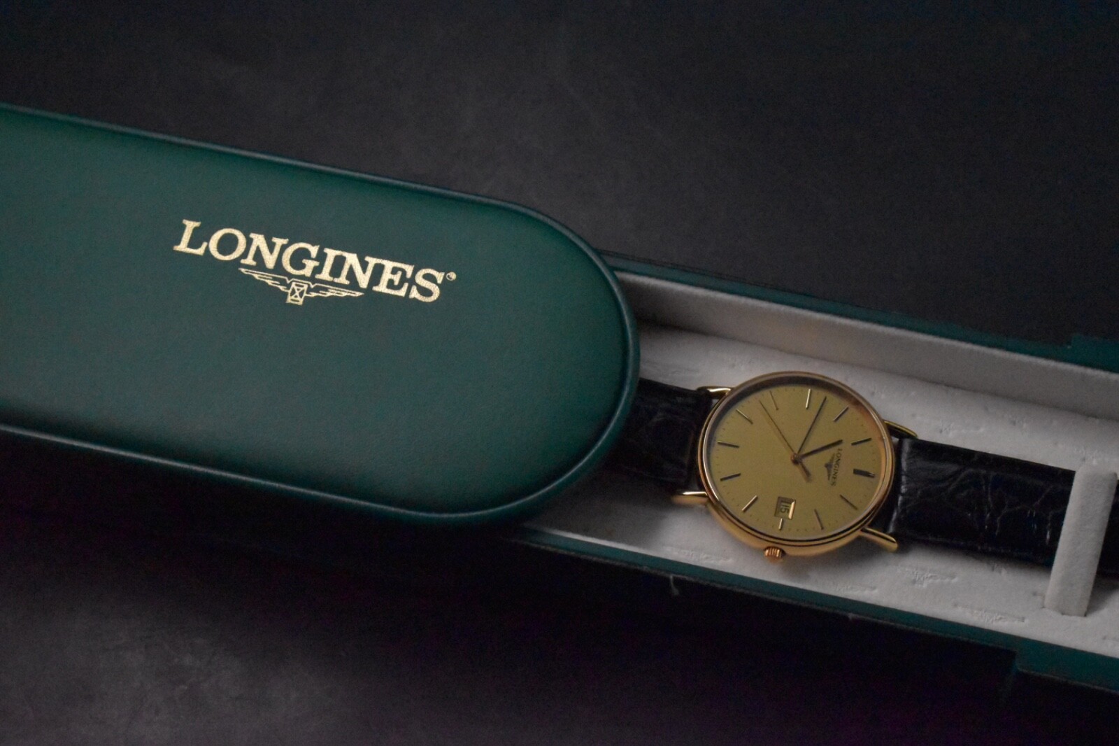 Longines Grand Classic L4.636.2 Gold Dial Quartz Men's Watch [NEAR MINT] W129