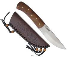Patch Knife Rosewood Handle with Leather Belt Sheath American Hunter