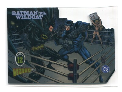 1997 Wizard Magazine Chromium Promo Card #12 Batman Vs Wildcat Die Cut DC COMICS