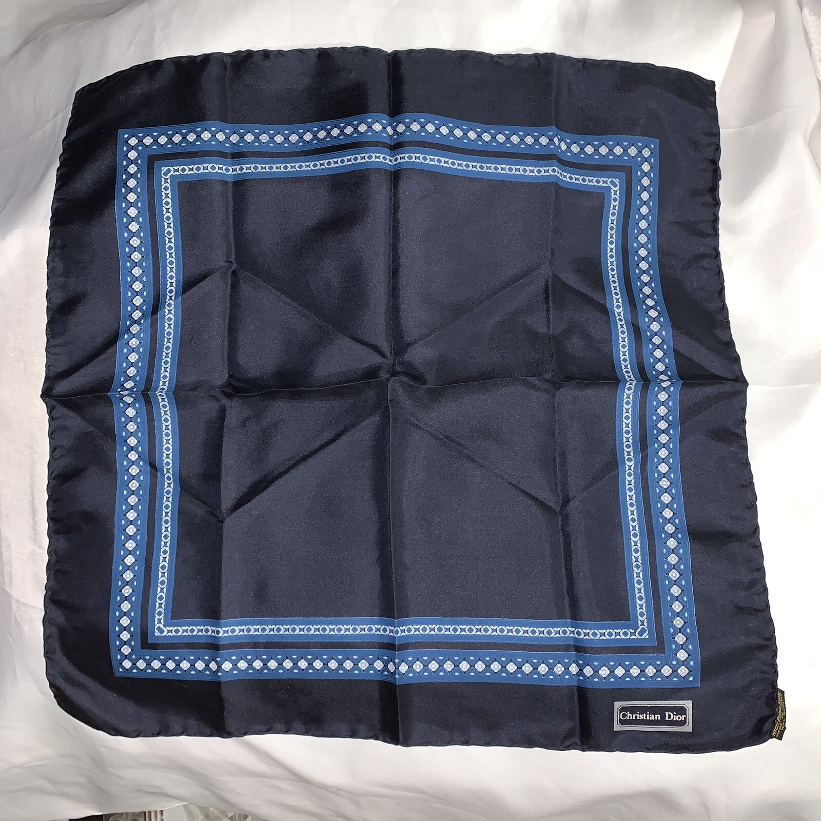 Carré De Soie Vintage Gavroche - 100% Soie - Fabriqué En Italie - Occasion Bon état