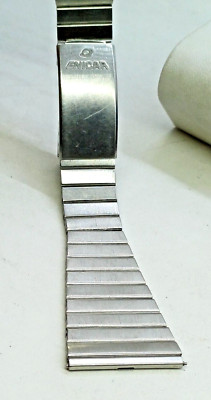 VINTAGE ENICAR BAND STRAP BRACELET WATCH STANLESS STEEL SWISS BIG SIZE 28MM MENS