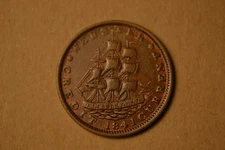 1841 Hard Times Token- Sailing Ship/Millions for Defence- Nice AU