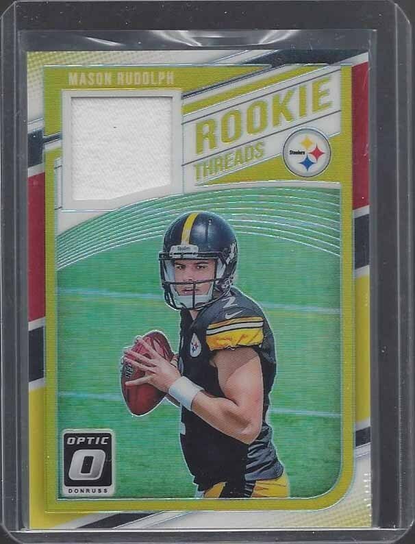 MASON RUDOLPH 2018 DONRUSS OPTIC ROKOIE THREADS SILVER PRIZM ROOKIE JERSEY RC