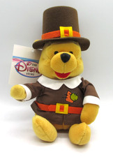 Disney Store Winnie the Pooh Pilgrim Bean Bag Plush with Tags