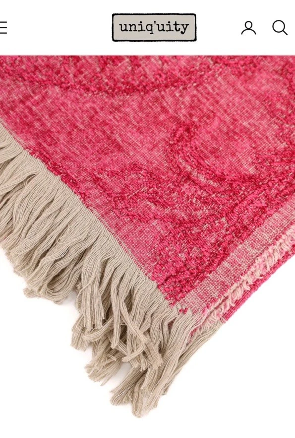 UNIQUITY SAVERY THROW PINK PAISLEY COTTON/VISCOSE BLANKET PRE-OWNED $500 - Image 3 of 4